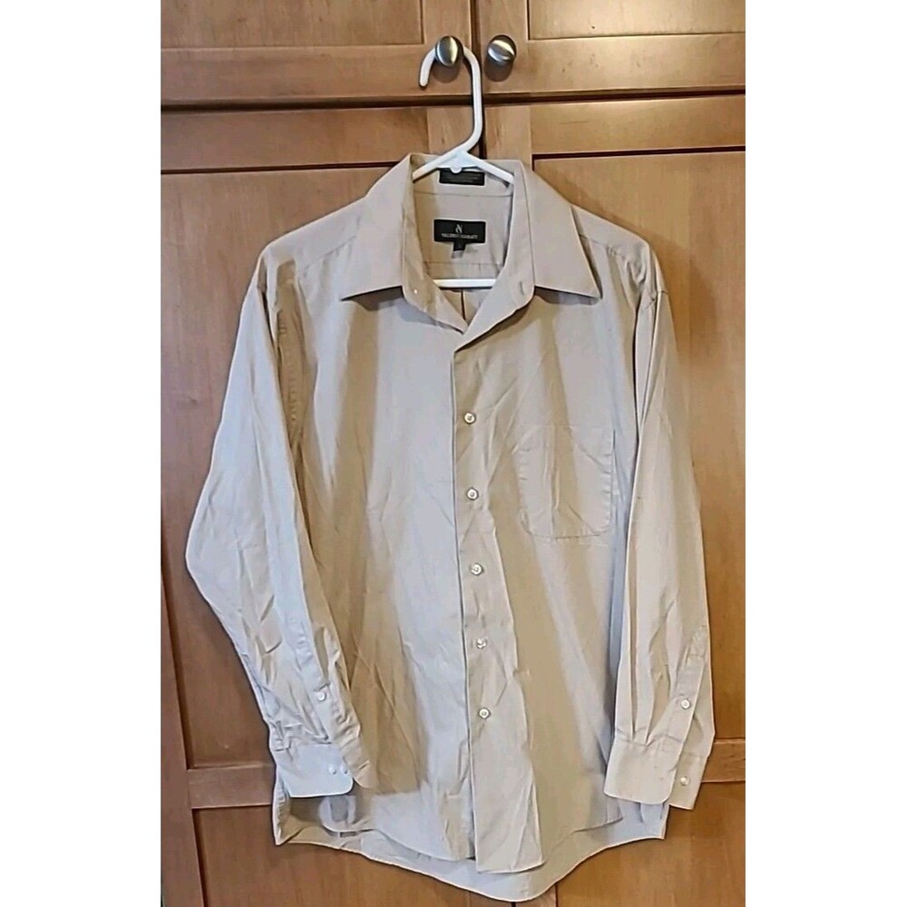 VALERIO GARATI MENS DRESS SHIRT*L*16*TAN*LONG SLEEVES* 32/33